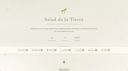 E-commerce de productos naturales Salud de la Tierra con catálogo digital y pedidos online